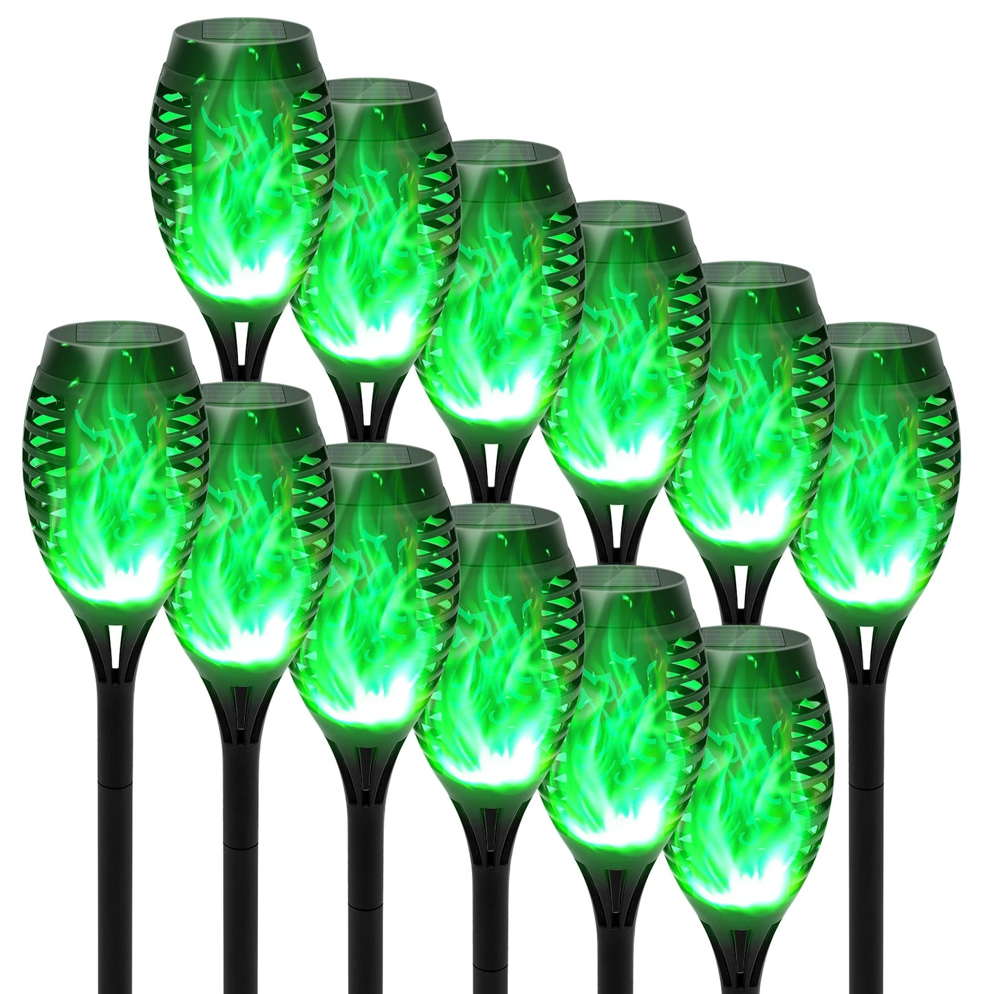 Green Solar Flickering Flame  Water Proof Lawn Lights