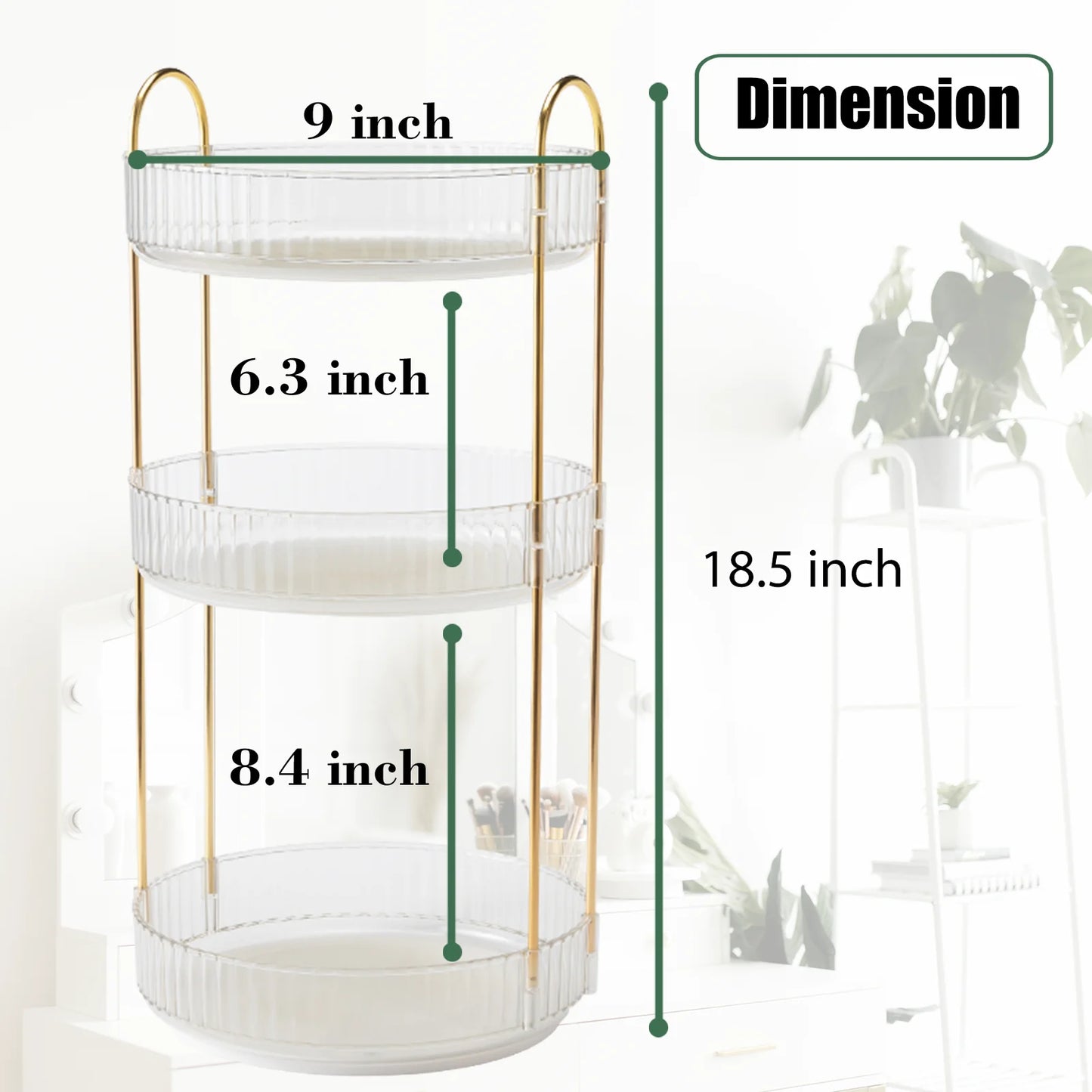 3Tier Rotating Makeup Organizer