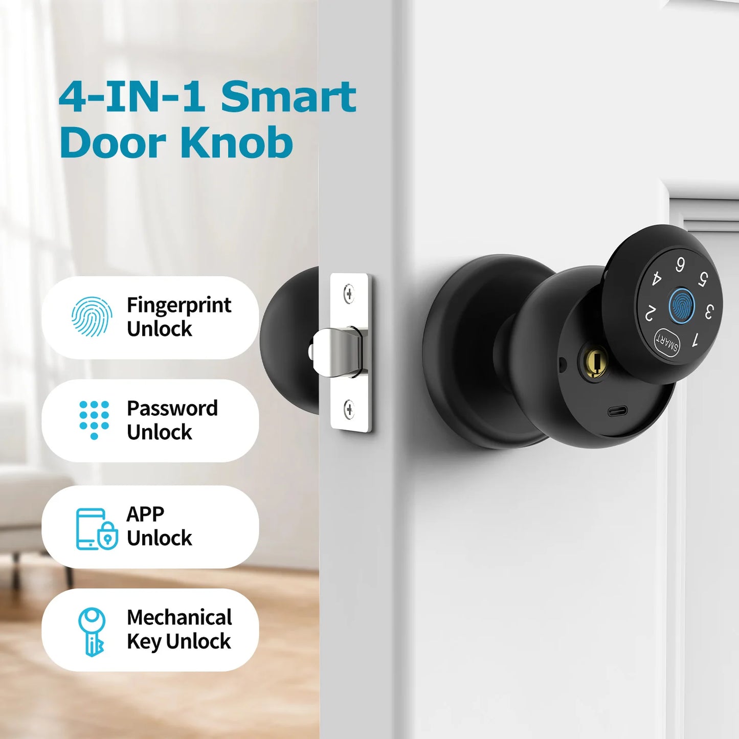 Smart Lock  Fingerprint   Lock App Passcode Unlock Electronic