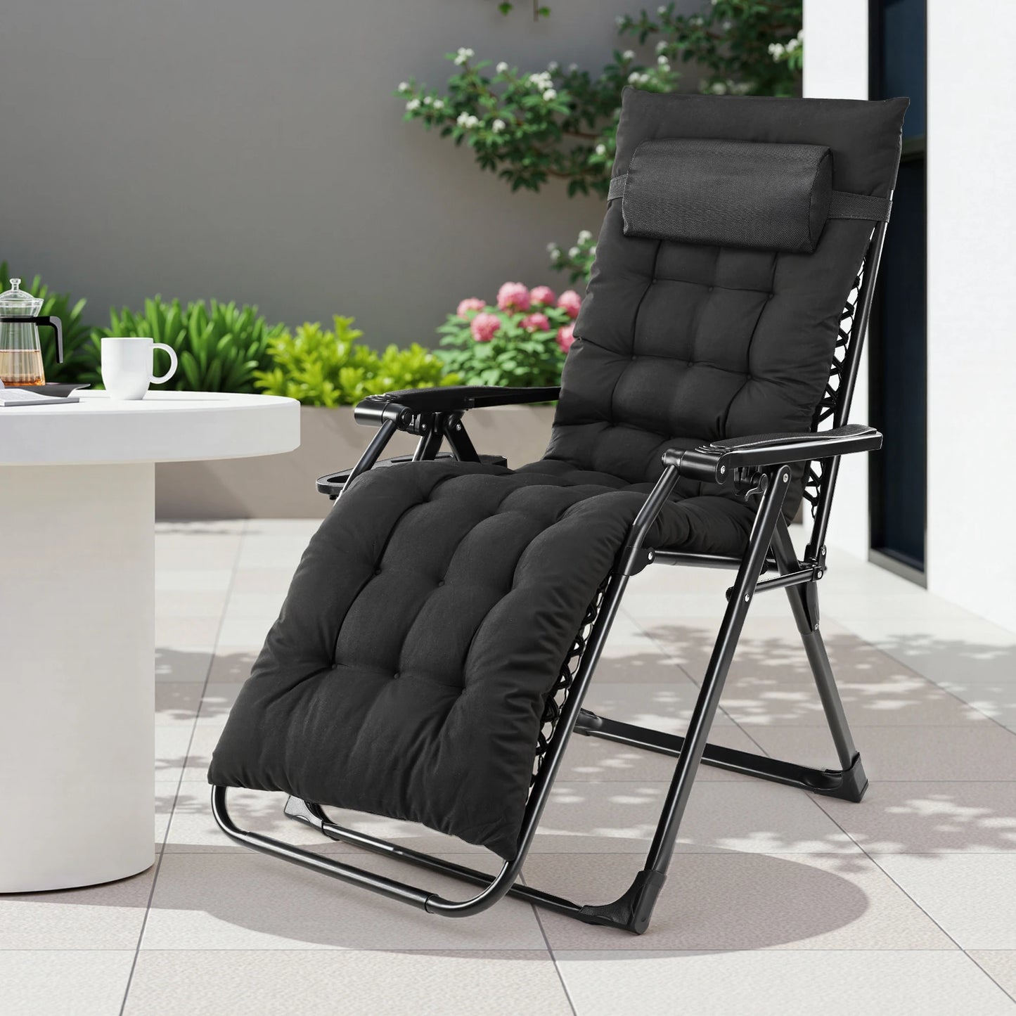 Portable Folding Lounge  Chair with Cup Holder