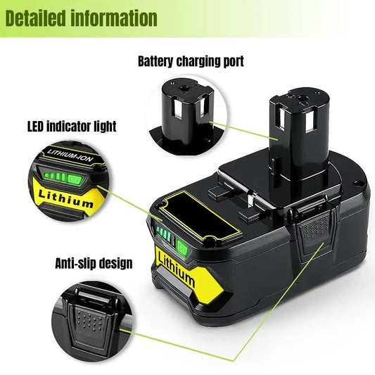 18V10Ah Replacement Battery  RyobiONE+  18V Lithium-lonBattery P102 P104 P105 P106 P108 P107