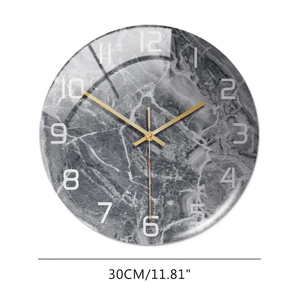 3D Acrylic Black & Gold Marble  Wall  Clock