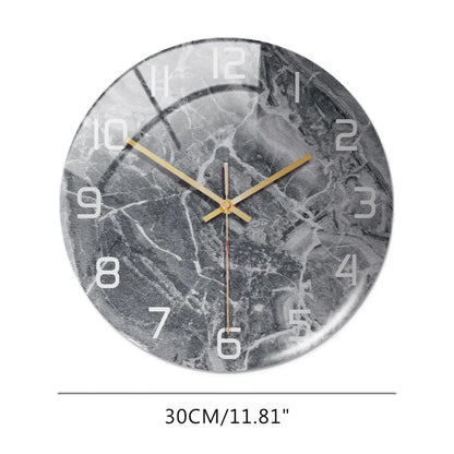 3D Acrylic Black & Gold Marble  Wall  Clock