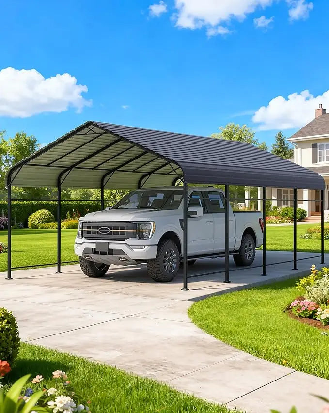 Metal Carport With Galvanized Roof& Heavy Duty Frame
