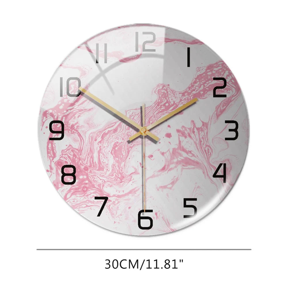 3D Acrylic Black & Gold Marble  Wall  Clock