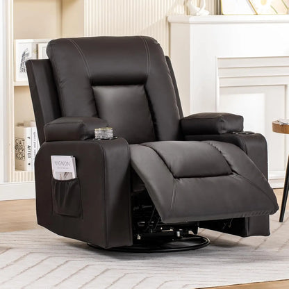Recliner ,Swivel Rocker With Side Pockets, Cup Holder