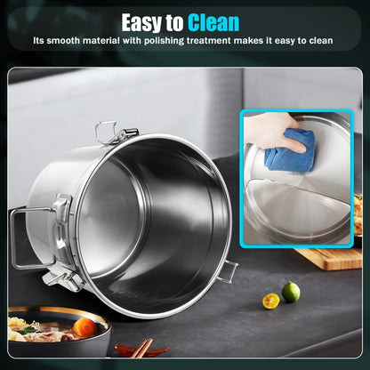 Stainless Steel Storage Bucket Airtight  Corrosion Resistant