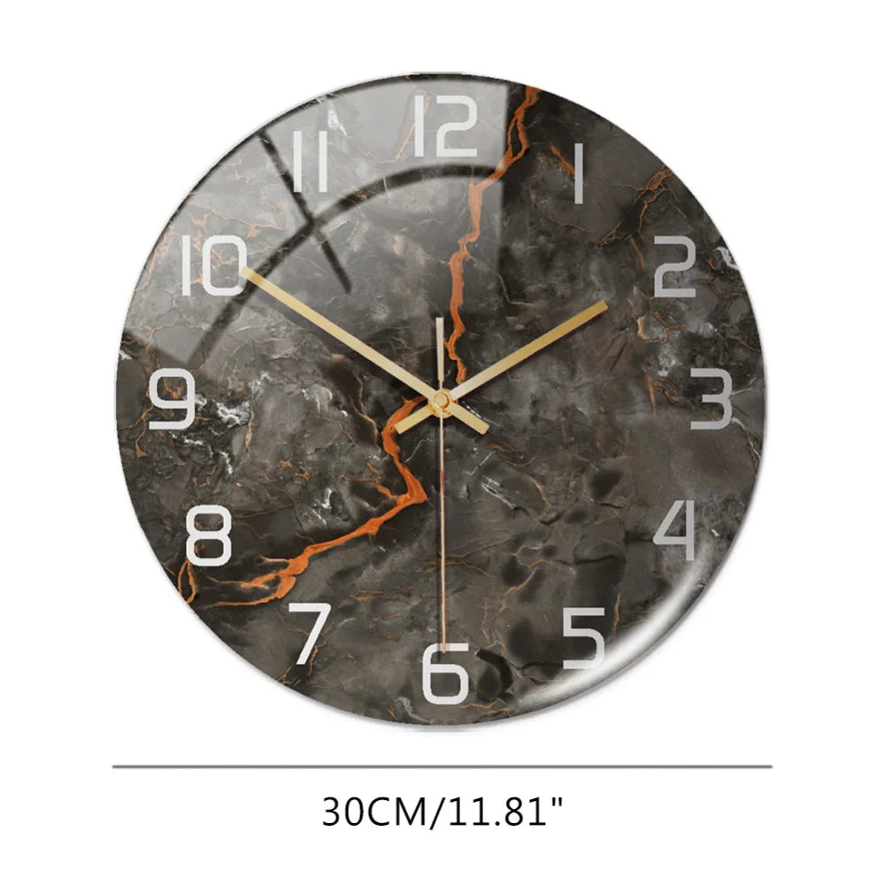 3D Acrylic Black & Gold Marble  Wall  Clock