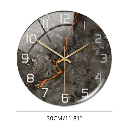 3D Acrylic Black & Gold Marble  Wall  Clock