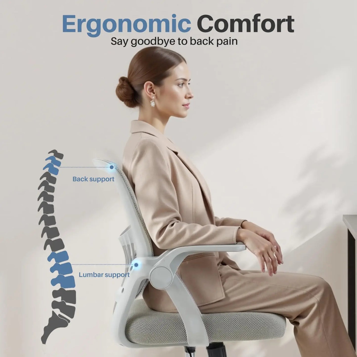 Computer Chair  with Lumbar Support 360° Swivel
