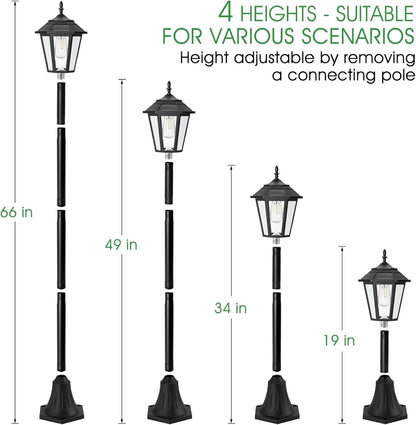 66" Solar Lamp Post Light Waterproof