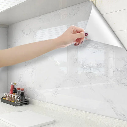 80cm Width Vinyl Wallpaper Marble Waterproof  Self-Adhesive