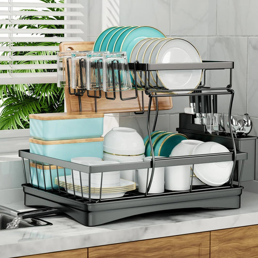 Large 2-tier dish drying rack