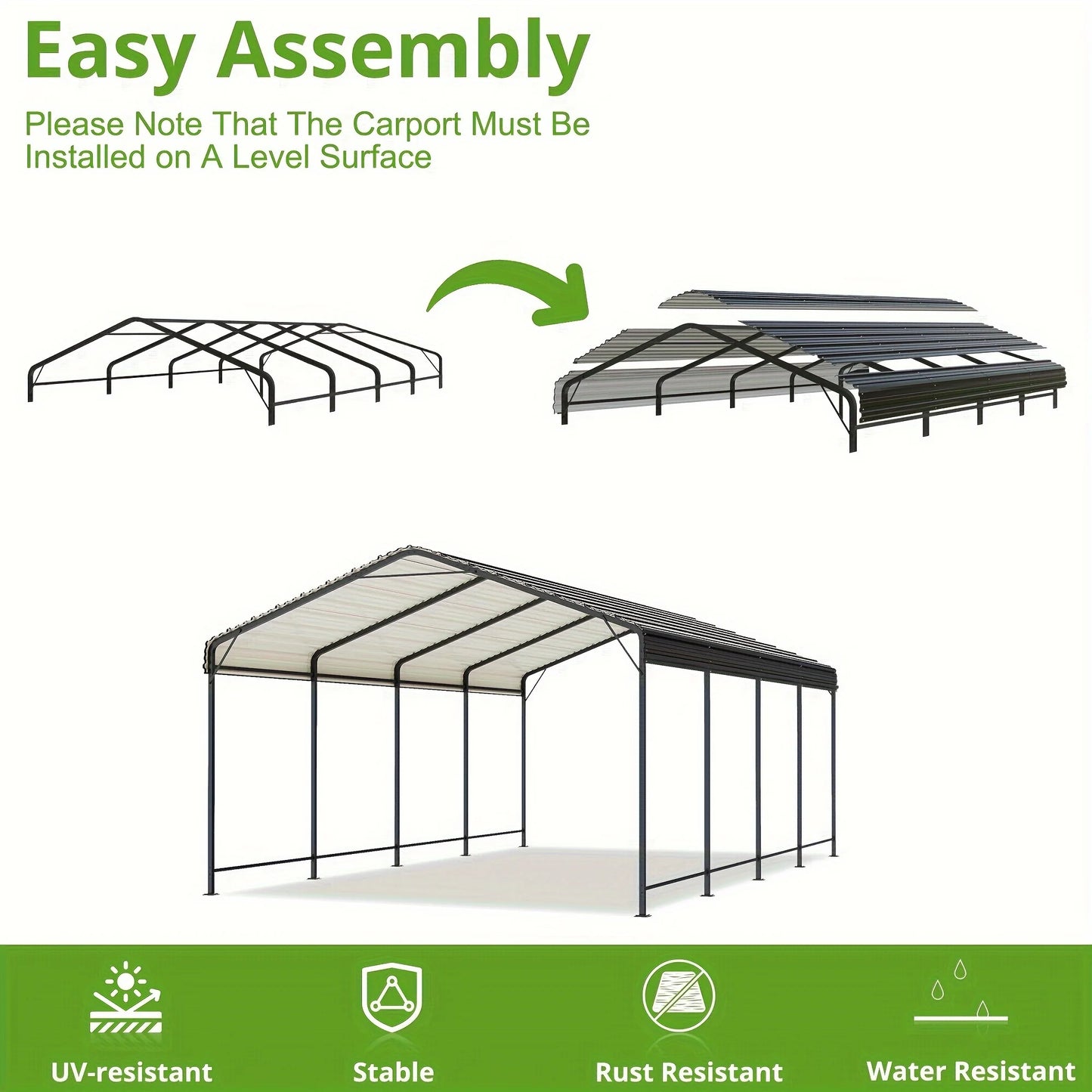 10 'x15' Heavy Duty Metal Carport