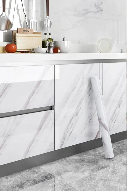 80cm Width Vinyl Wallpaper Marble Waterproof  Self-Adhesive