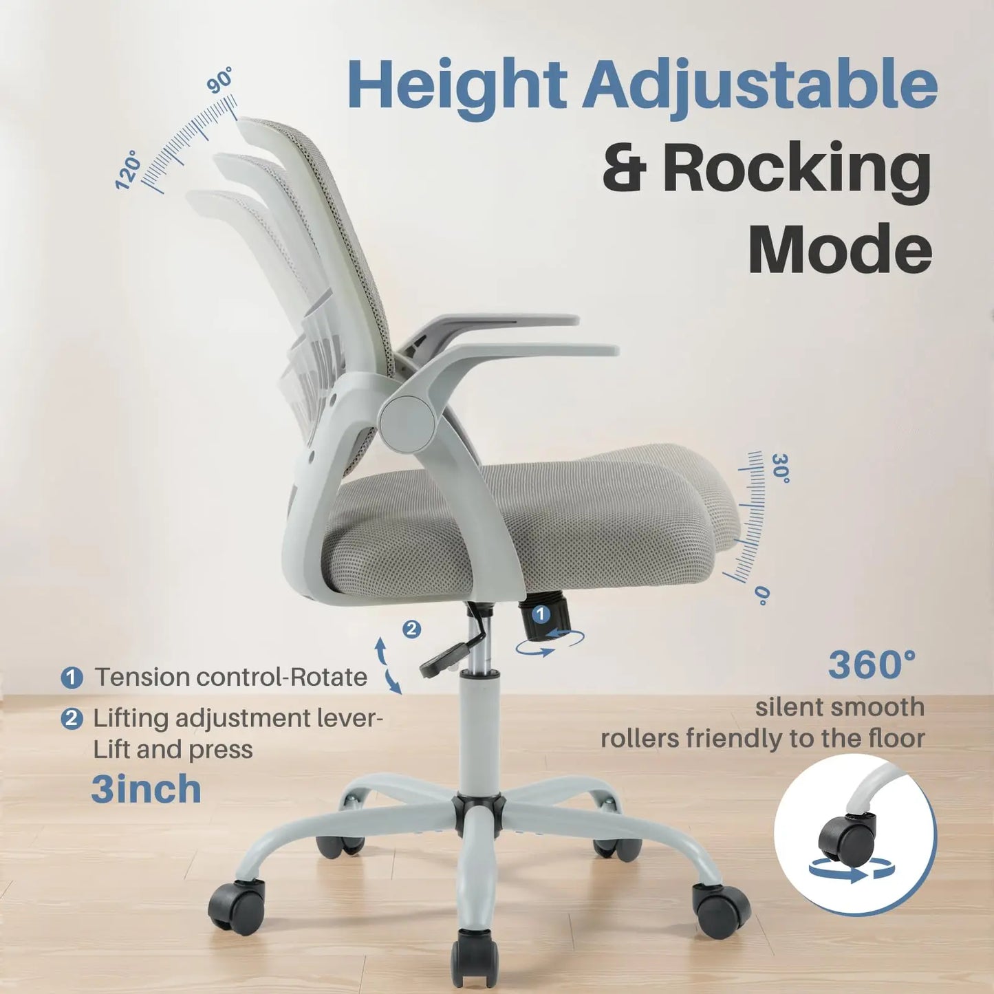 Computer Chair  with Lumbar Support 360° Swivel