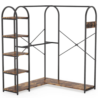 L Shaped Clothes Rack & Corner Rack With Shelves