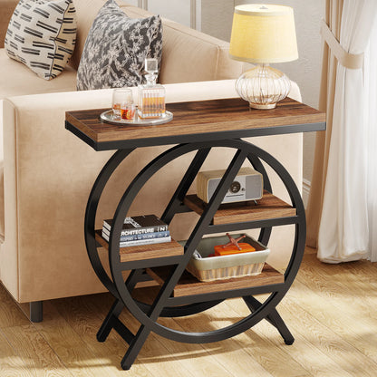 , 3-Tier Narrow Side Table with Storage,
