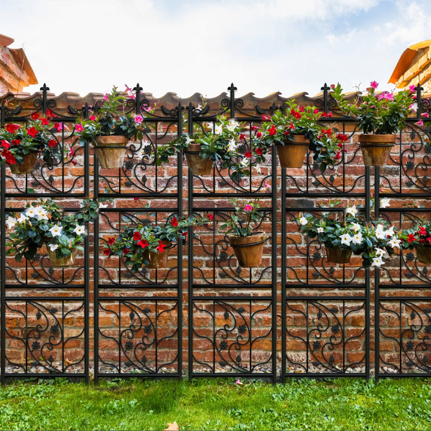 71 inch Tall Garden Trellis Black Lattice Panel