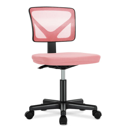 Armless Office Chair Adjustable Height Rolling Swivel