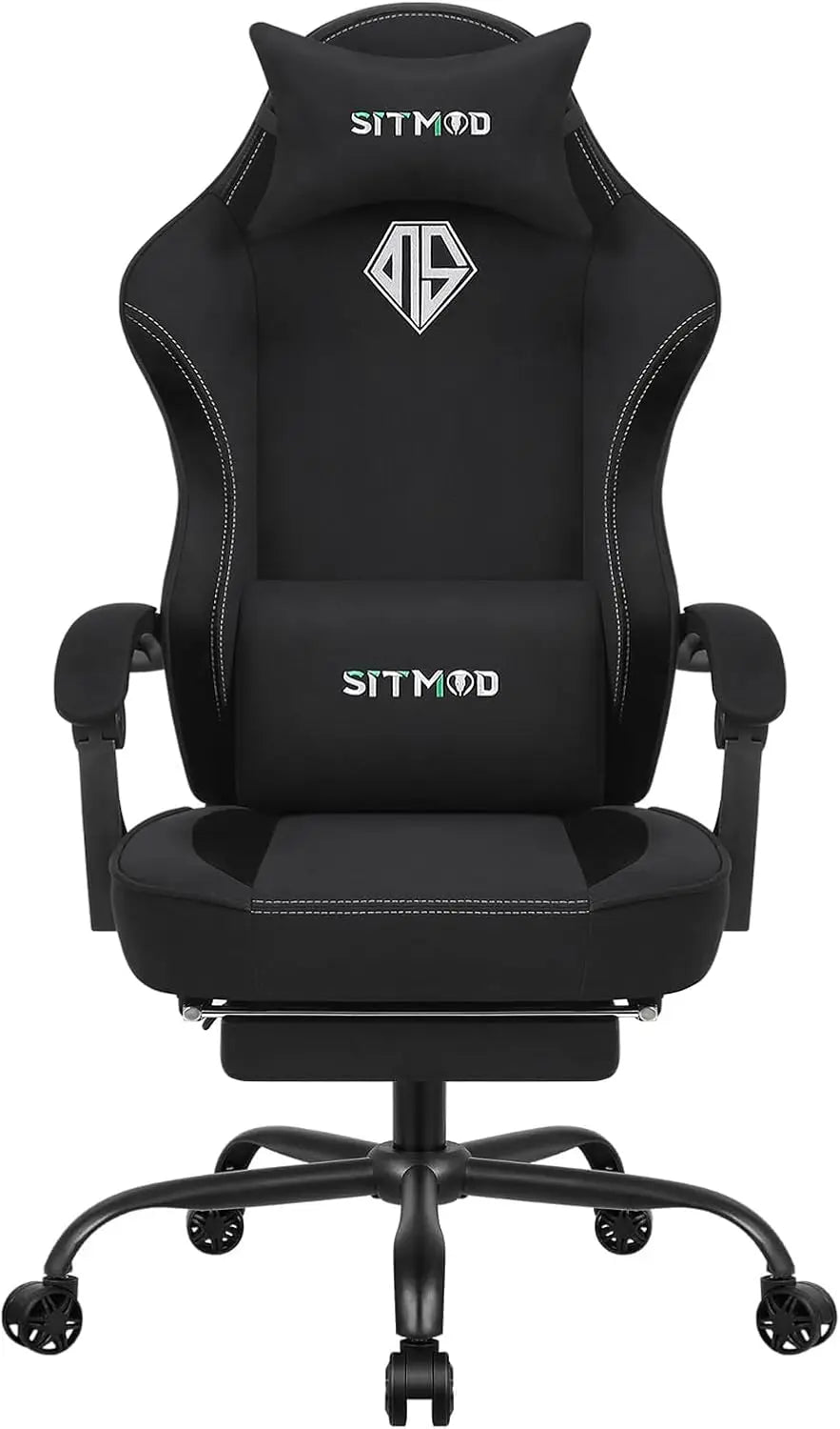 Gaming Chair, With Lumbar Support & Footrest